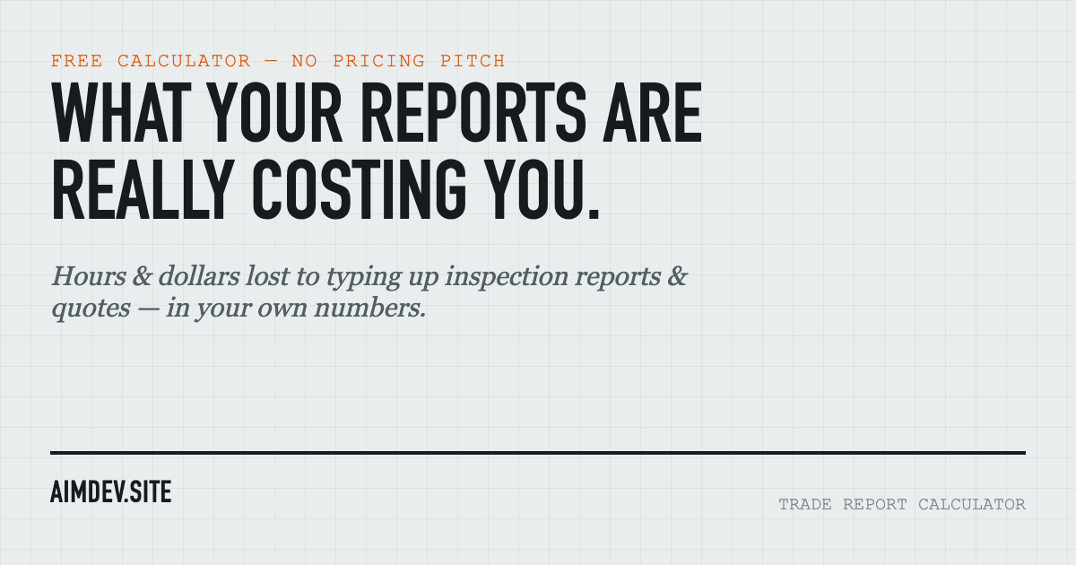 Trade Report Time & Cost Calculator